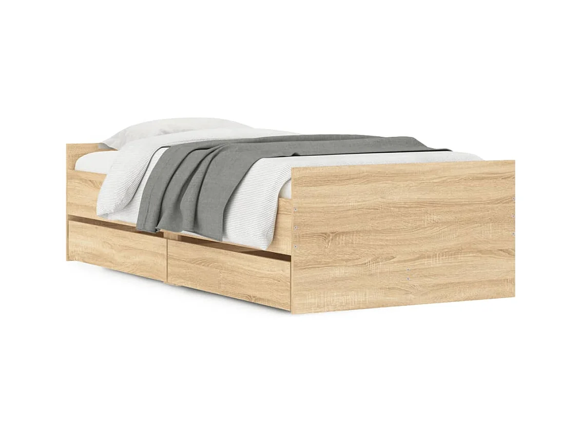 Cama com gavetas 90x200 cm carvalho sonoma PT125063