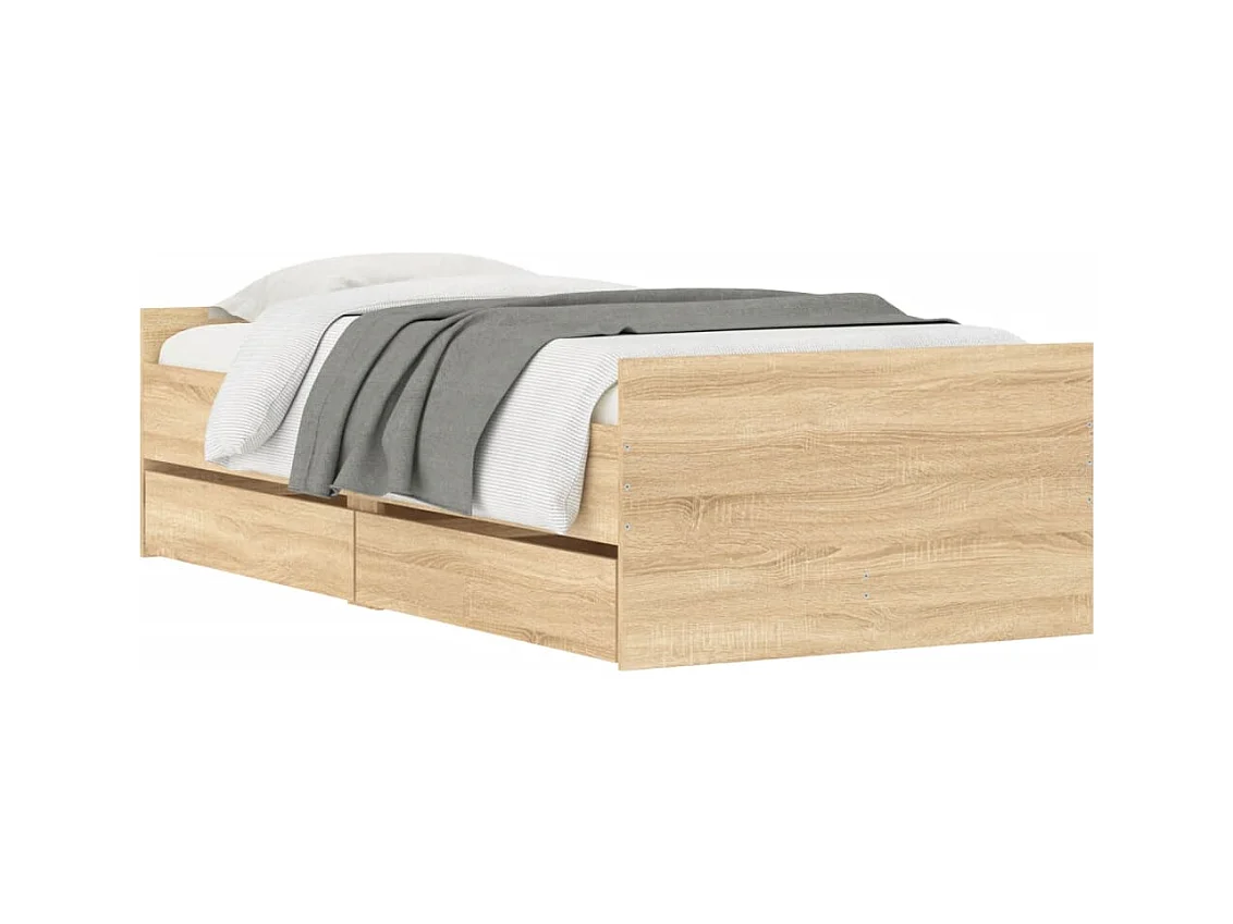 Cama com gavetas 90x200 cm carvalho sonoma PT125063