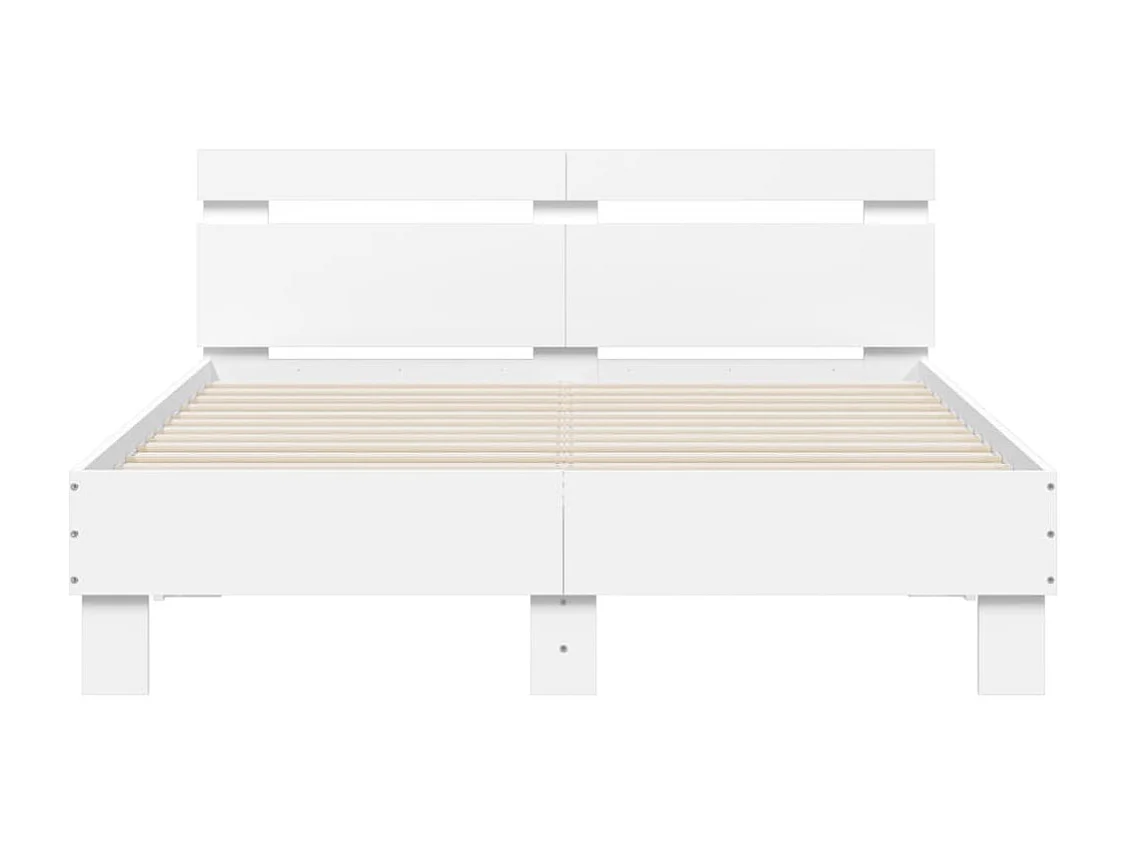 Lit-120x200 cm + tête de lit blanc bois d'ingénierie HOQW51690