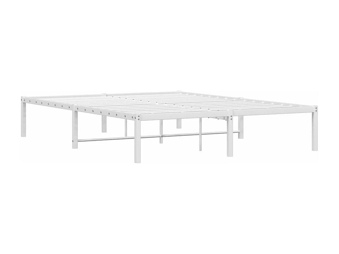 Cama -135x190 cm de metal blanca YOE35297