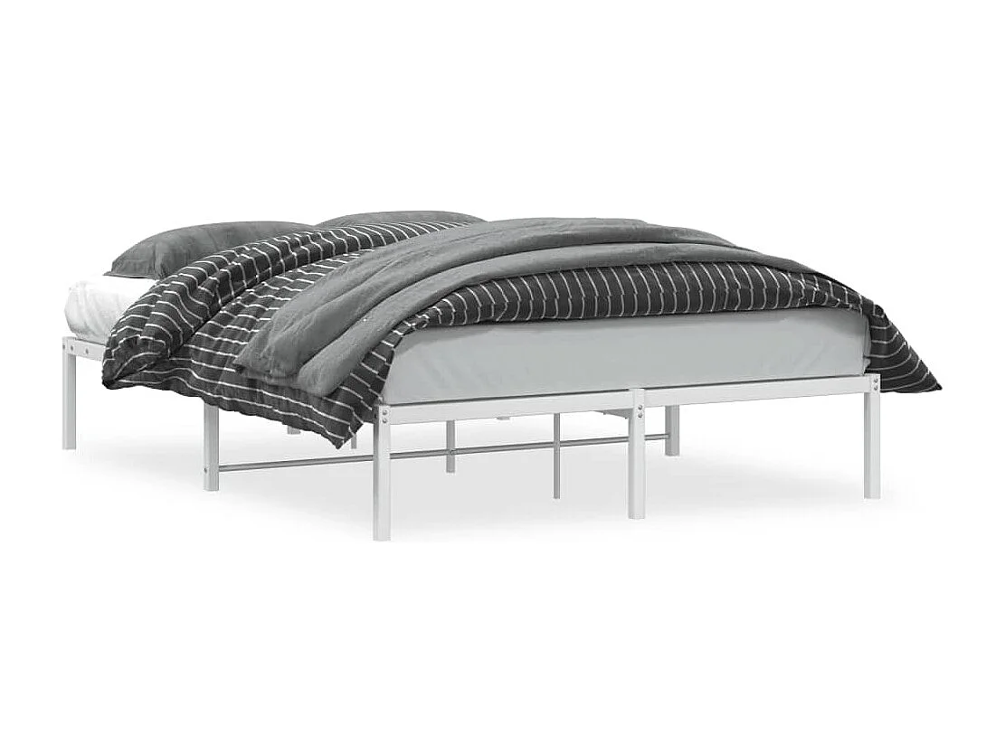 Cama 135x190 cm metal branco PT998836