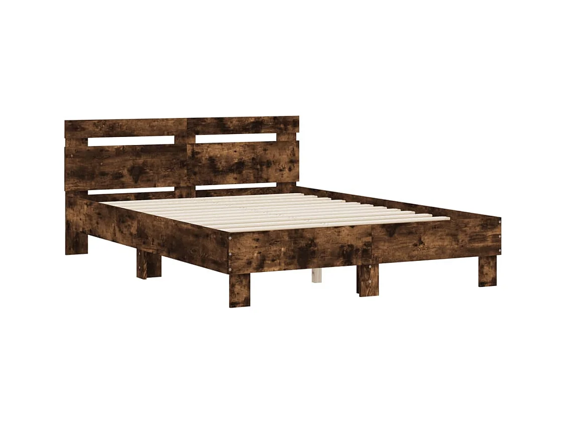 Lit-120x200 cm + tête de lit chêne fumé HOQW62249