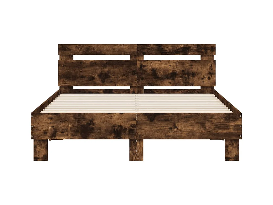 Lit-120x200 cm + tête de lit chêne fumé HOQW62249
