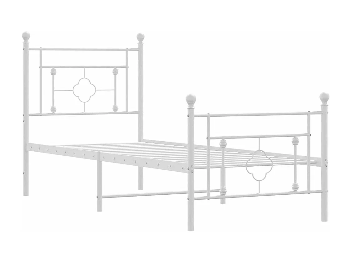 Cama com cabeceira e pés 75x190 cm metal branco PT596021