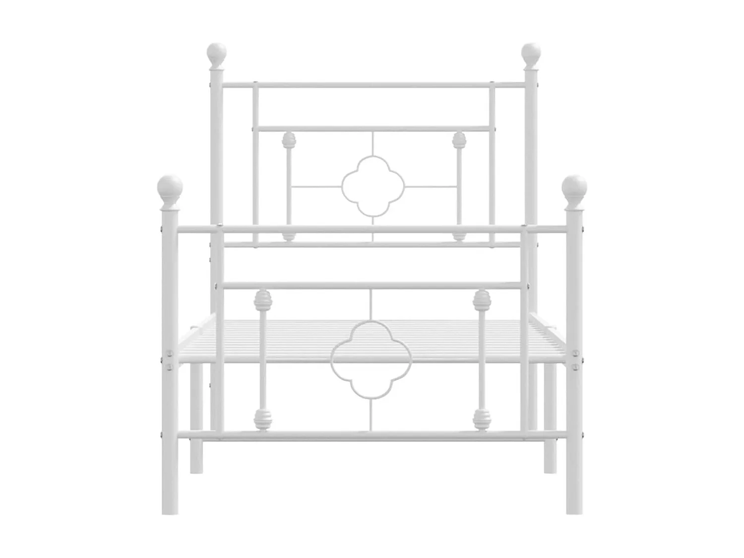Cama com cabeceira e pés 75x190 cm metal branco PT596021