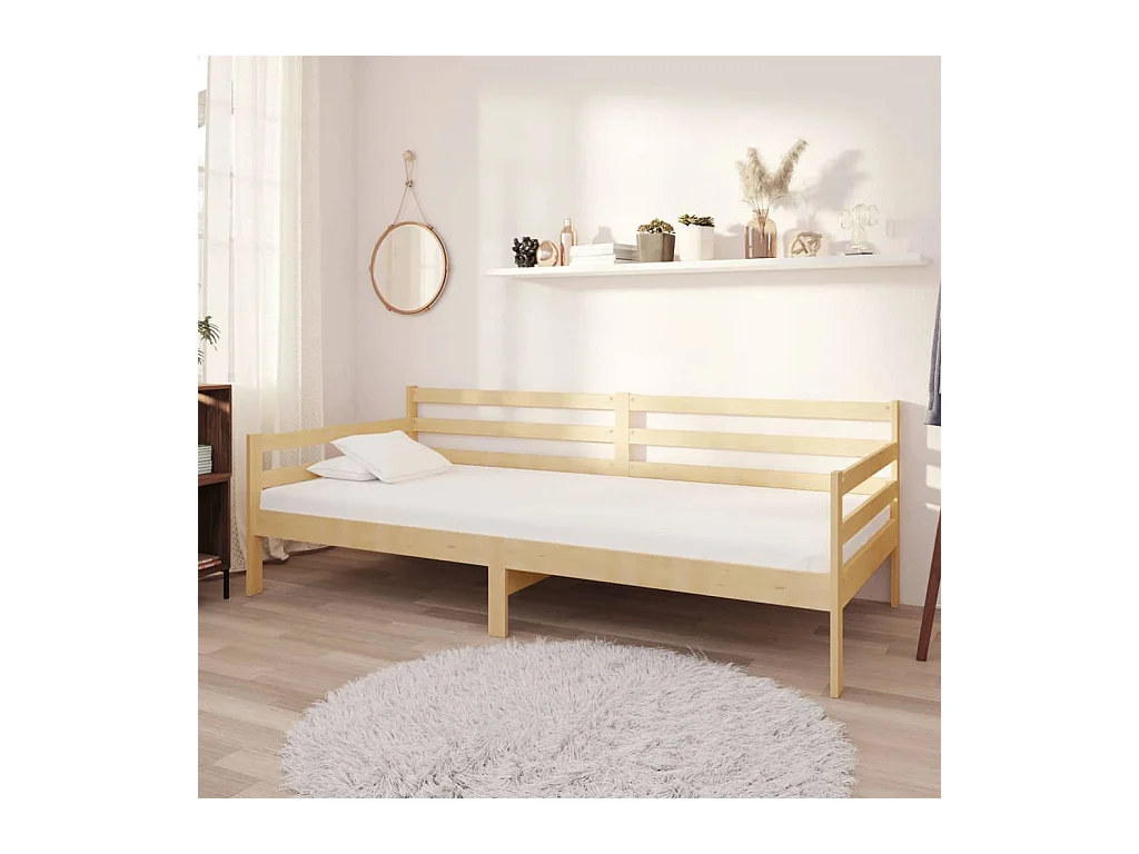 Lit-90x200 cm de repos + matelas Bois de pin massif HOQW47940