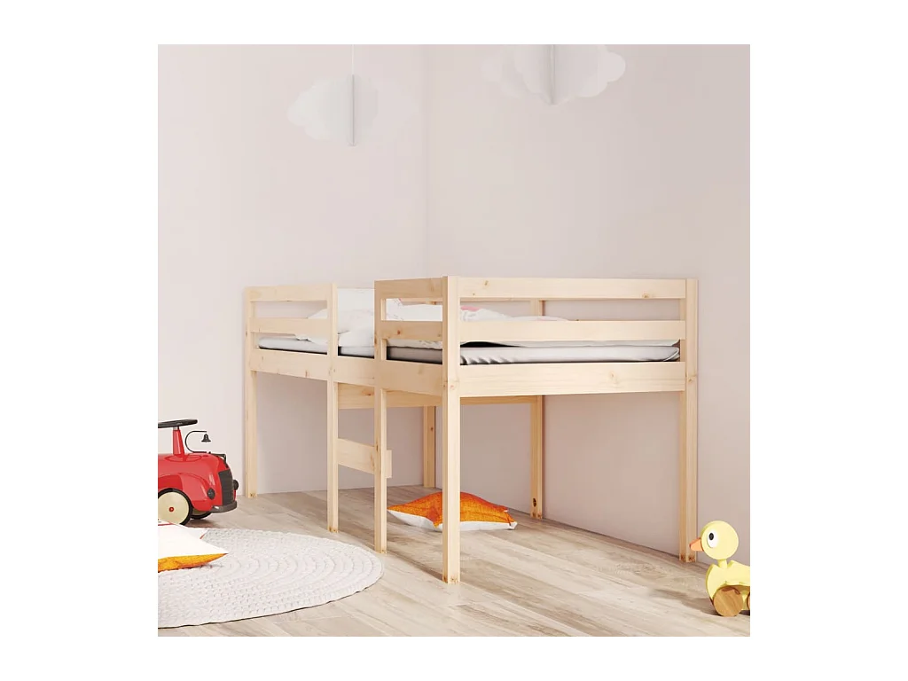 Lit haut-80x200 cm Bois de pin massif HOQW86779