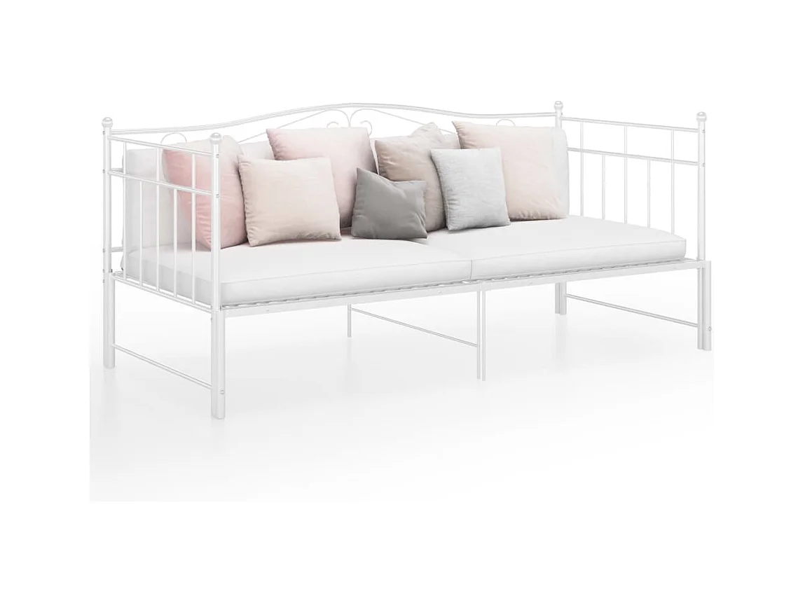 Lit-90x200 cm extensible Blanc Métal HOQW27531