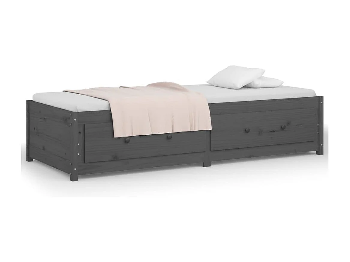 Tagesbett,Sofabett Grau 90x200 cm Massivholz Kiefer -gkd59027