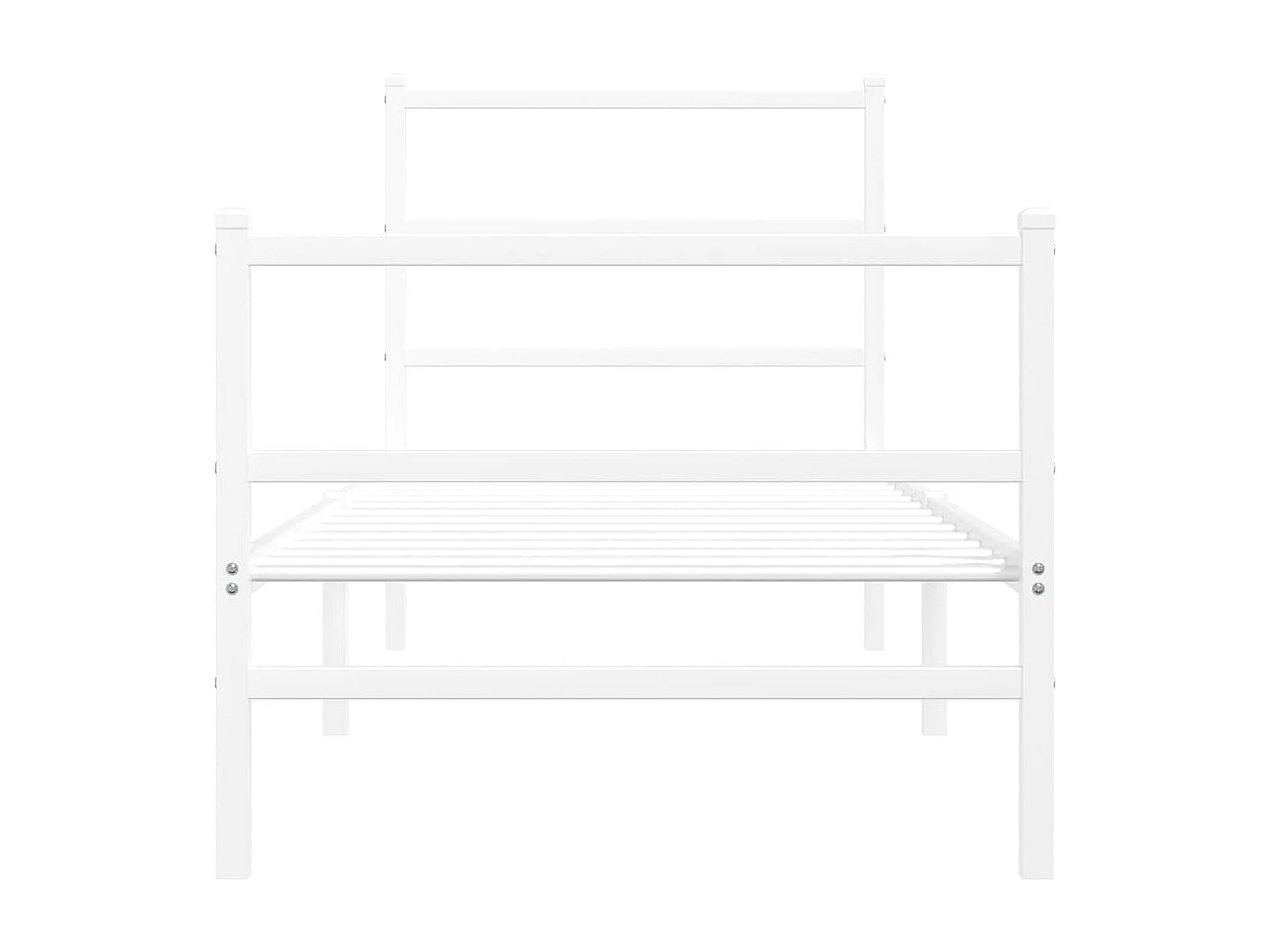 Cama com cabeceira e pés 80x200 cm metal branco PT736070