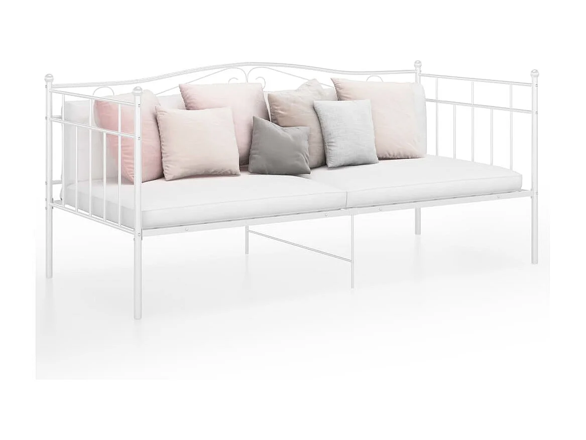 Lit-90x200 cm blanc métal HOQW32585