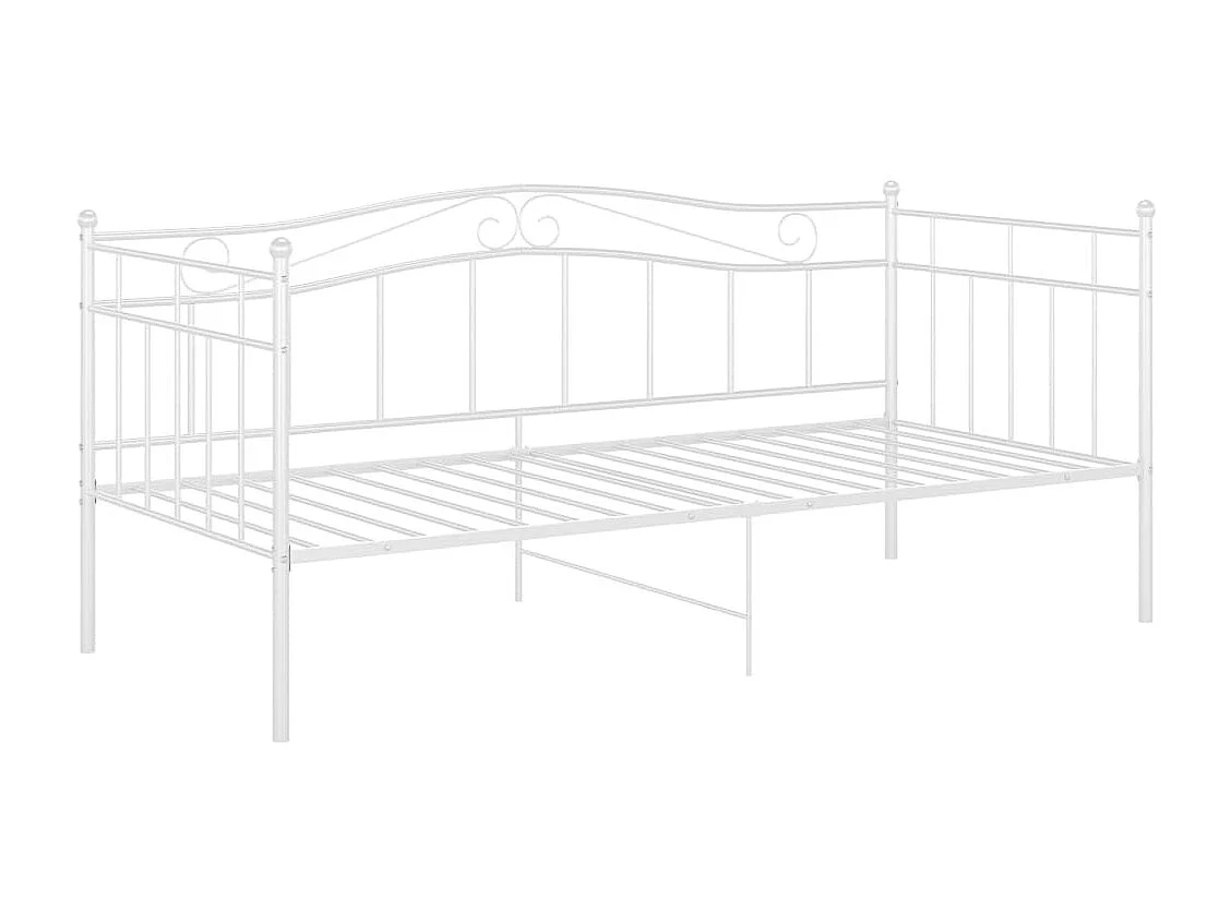 Lit-90x200 cm blanc métal HOQW32585