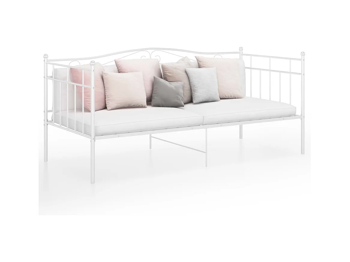 Lit-90x200 cm blanc métal HOQW32585