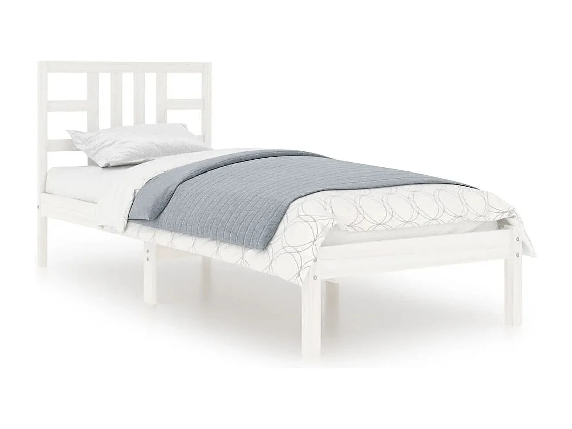 Cama -100x200 cm madera maciza de pino blanca YOE59730