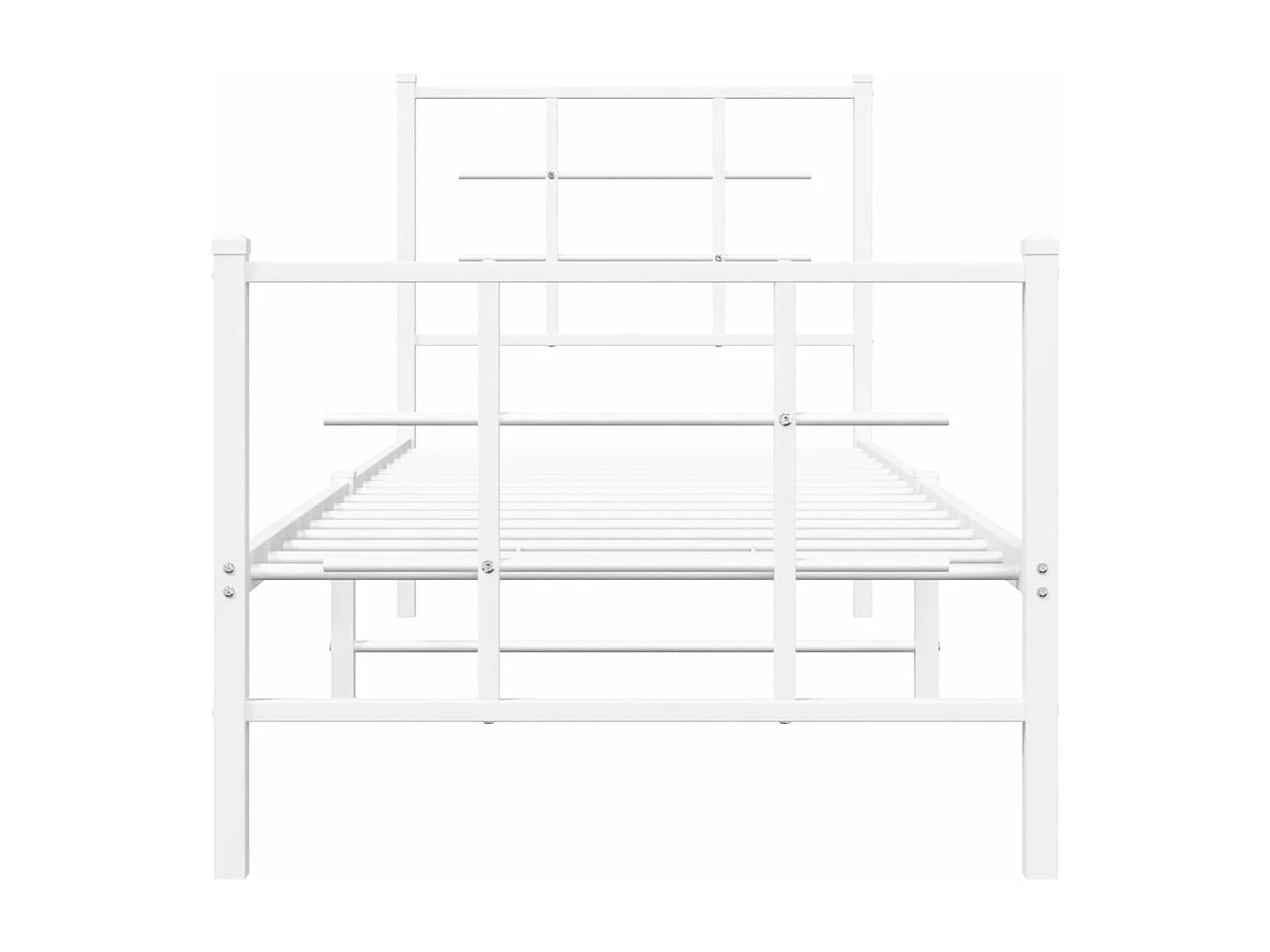 Cama com cabeceira e pés 75x190 cm metal branco PT485858