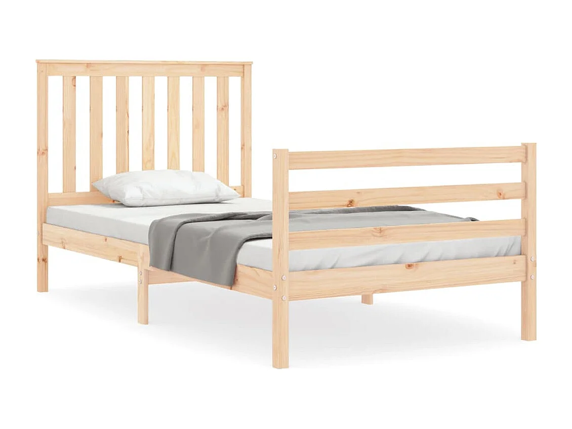 Lit-100x200 cm et tête de lit bois massif HOQW38554