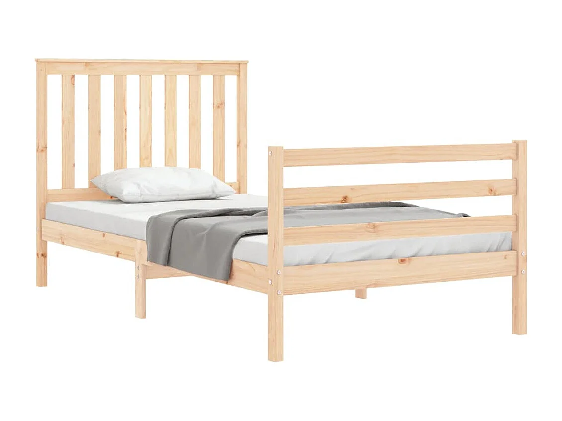 Lit-100x200 cm et tête de lit bois massif HOQW38554