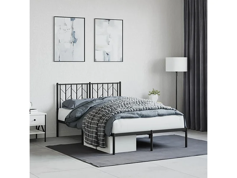 Cama com cabeceira 120x200 cm metal preto PT962335