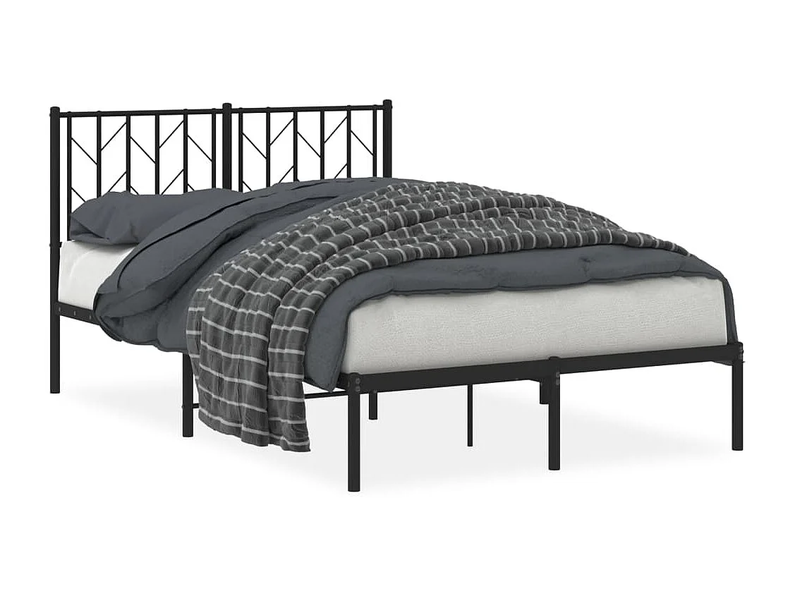 Cama -120x200 cm con cabecero metal negro YOE60494