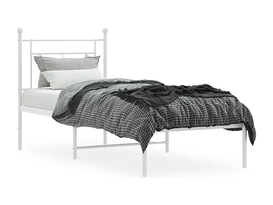 Cama com cabeceira 80x200 cm metal branco PT526216