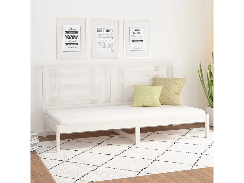 Cama -90x200 cm madera maciza de pino blanco YOE62199