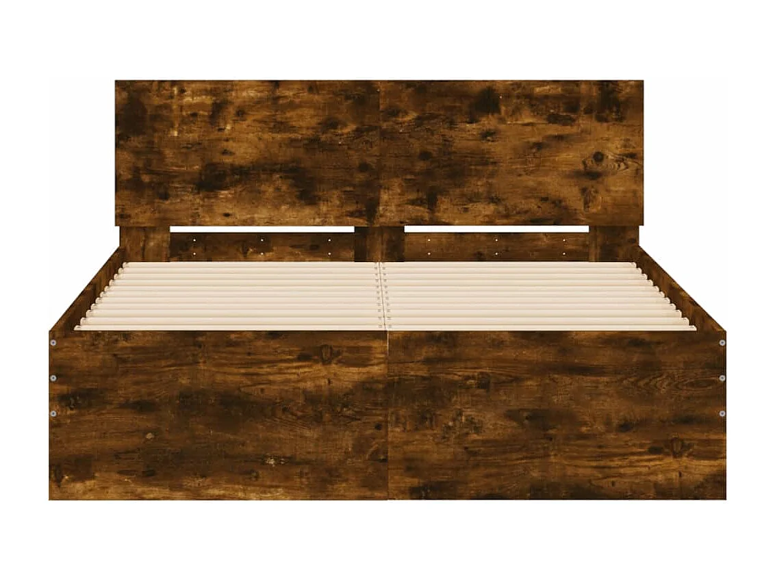 Lit-135x190 cm + tête de lit chêne fumé HOQW40691