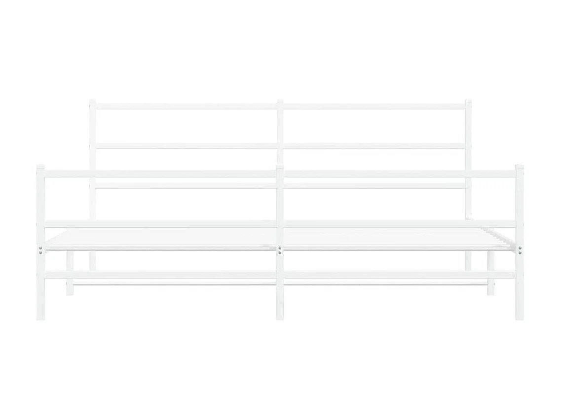 Cama -200x200 cm metal con cabecero y estribo blanco YOE97227