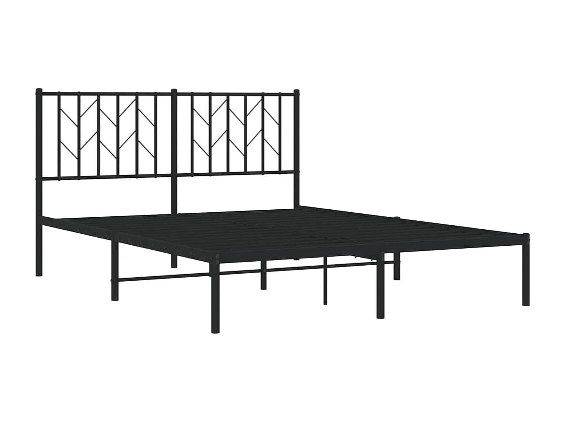 Cama com cabeceira 140x200 cm metal preto PT829306