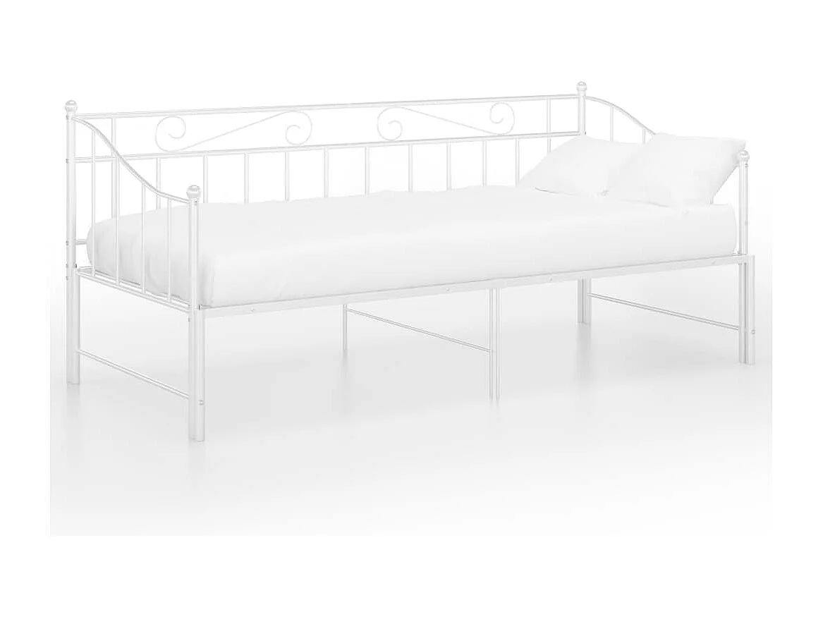 Lit-90x200 cm extensible Blanc Métal HOQW16543