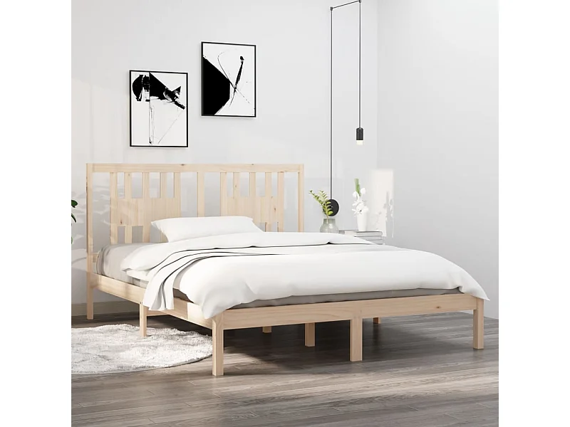 Cama -160x200 cm de madera maciza de pino YOE32086