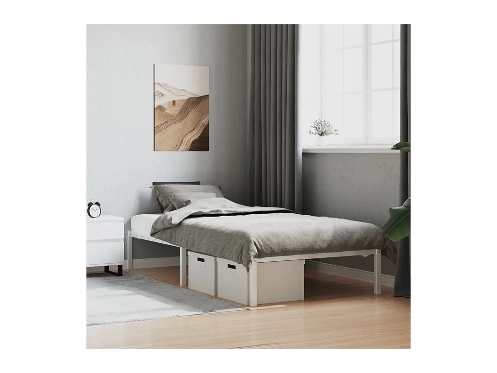 Lit-100x200 cm métal blanc HOQW57901