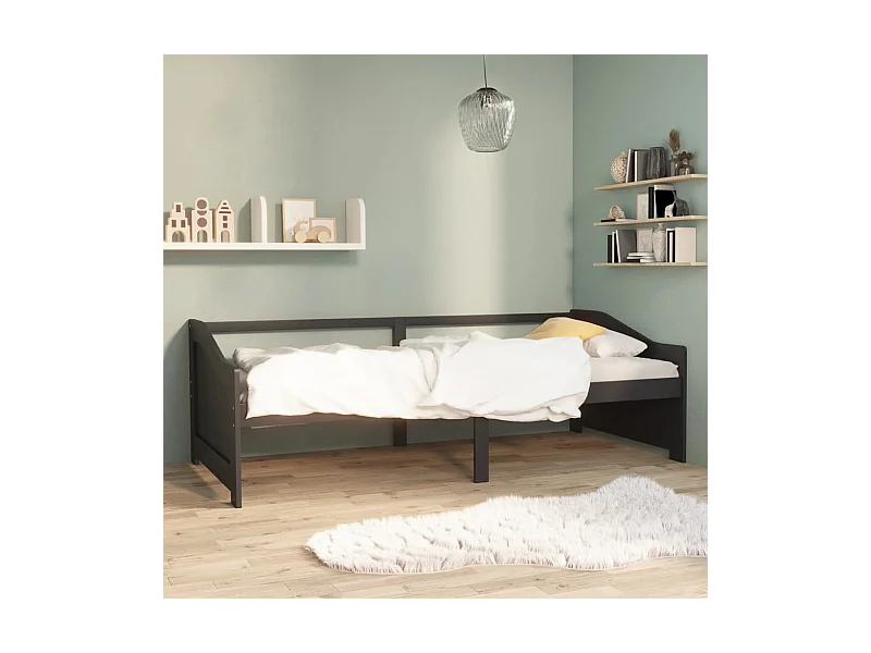 Tagesbett,Sofabett 3-Sitzer Dunkelgrau Massivholz Kiefer 90x200 cm -gkd90523