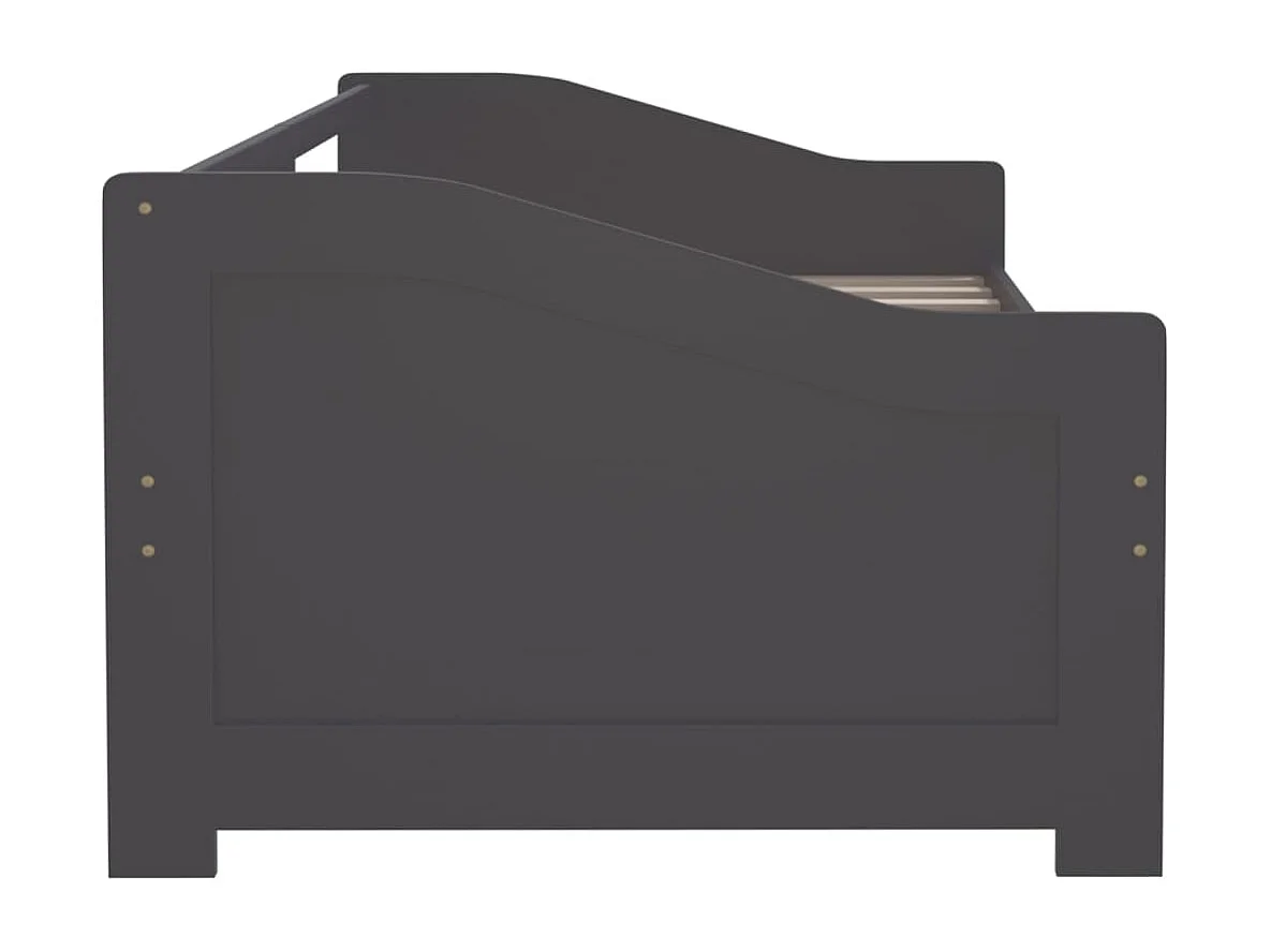 Lit-90x200 cm de repos 3 places Gris foncé Bois de Pin massif HOQW33076