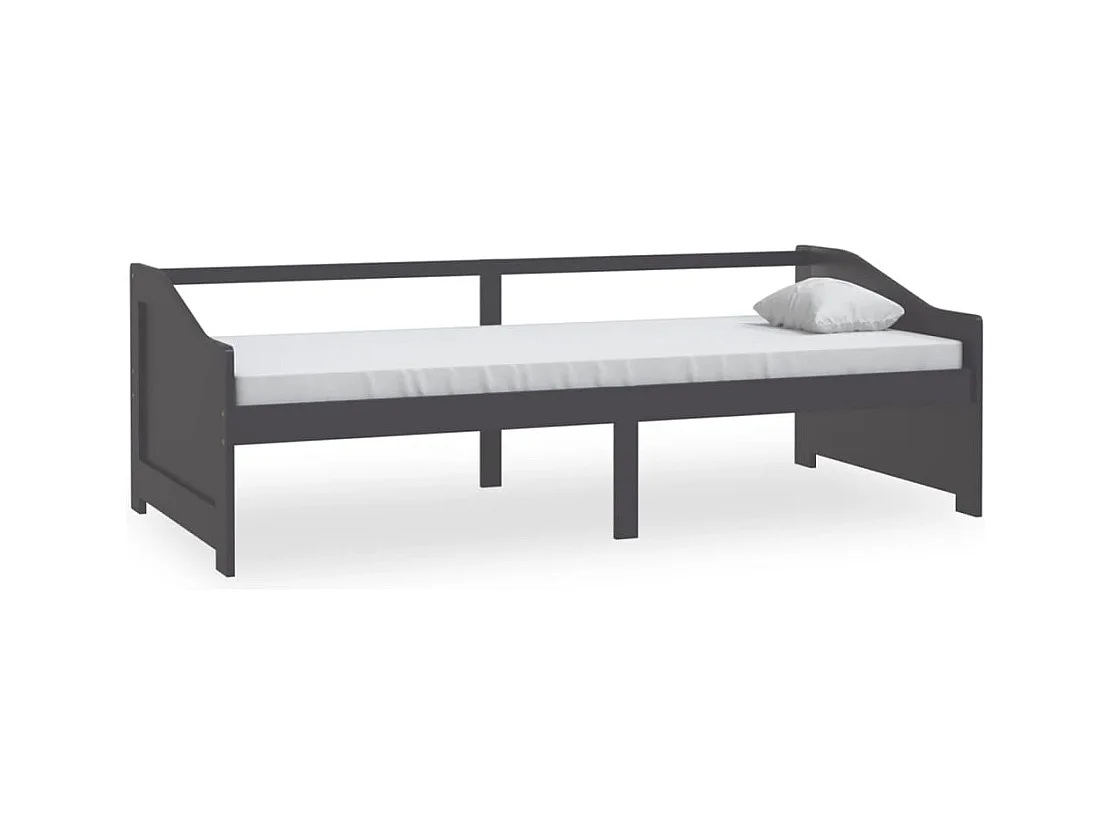 Bedbank 3-zits massief grenenhout donkergrijs 90x200 cm NL14068