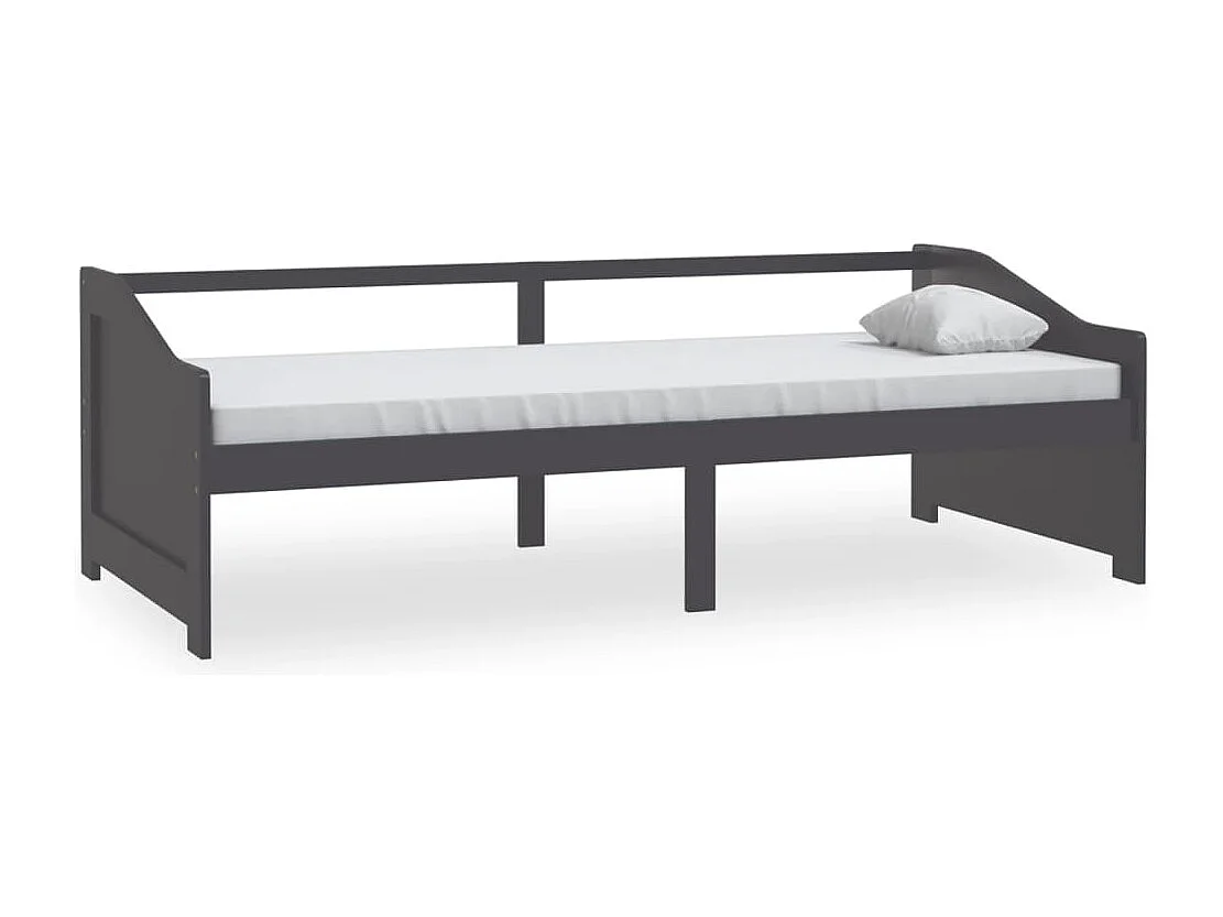 Lit-90x200 cm de repos 3 places Gris foncé Bois de Pin massif HOQW33076
