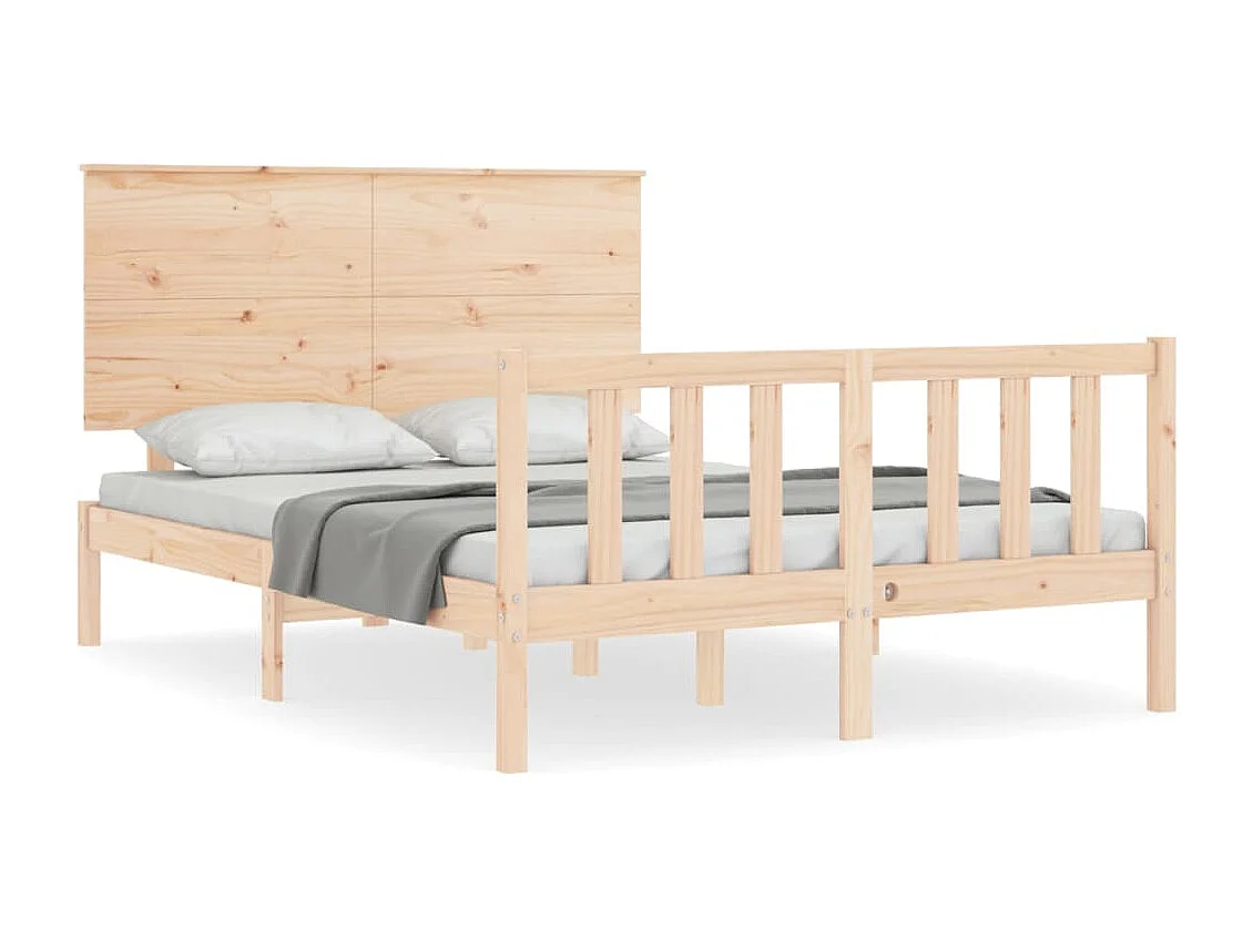 Lit-140x200 cm + tête de lit bois massif HOQW76577