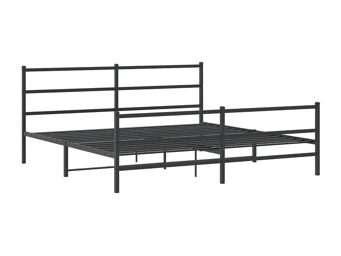 Cama com cabeceira e pés 183x213 cm metal preto PT325613