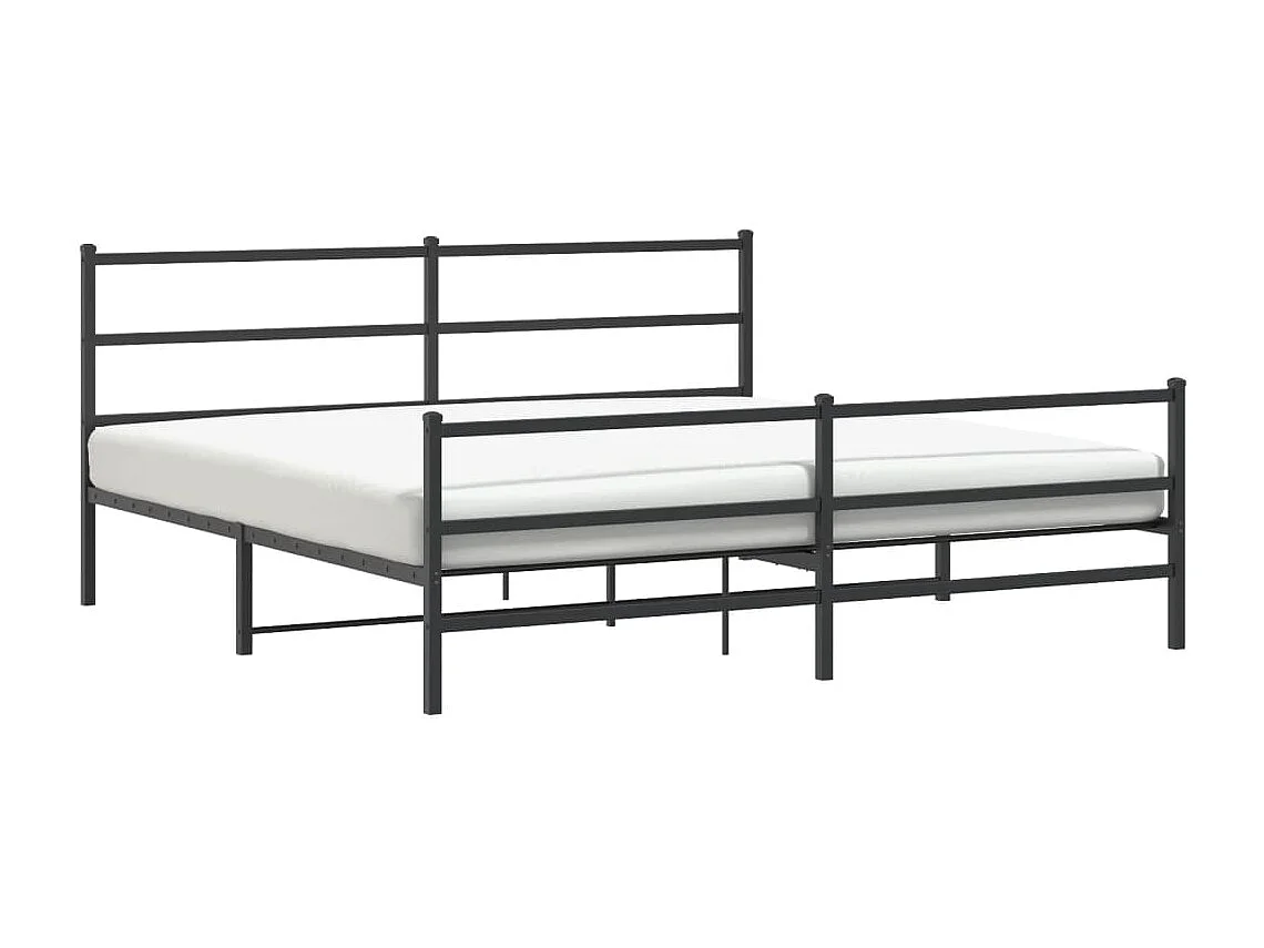 Cama com cabeceira e pés 183x213 cm metal preto PT325613