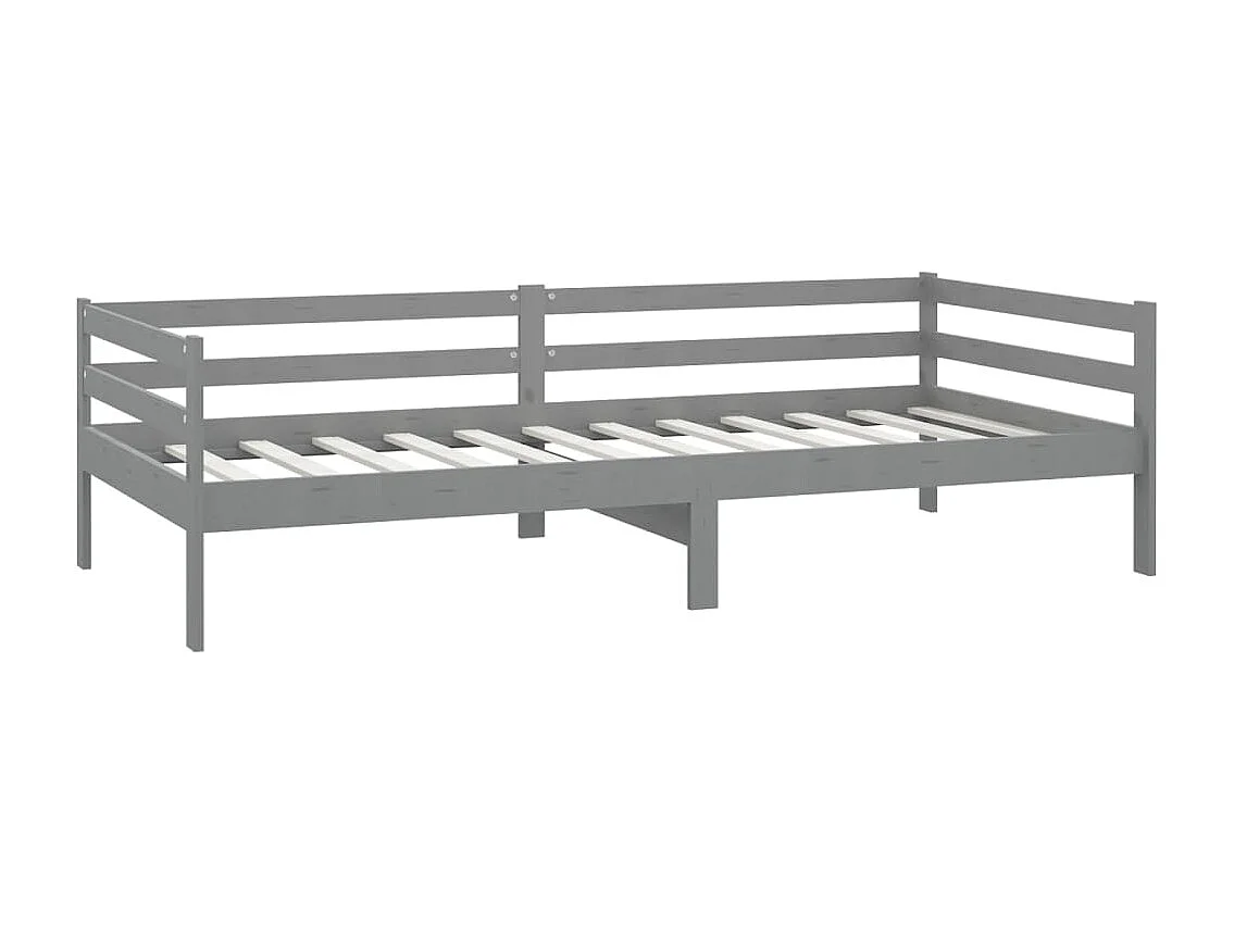 Tagesbett,Sofabett mit Matratze 90x200 cm Grau Kiefer Massivholz -gkd88140