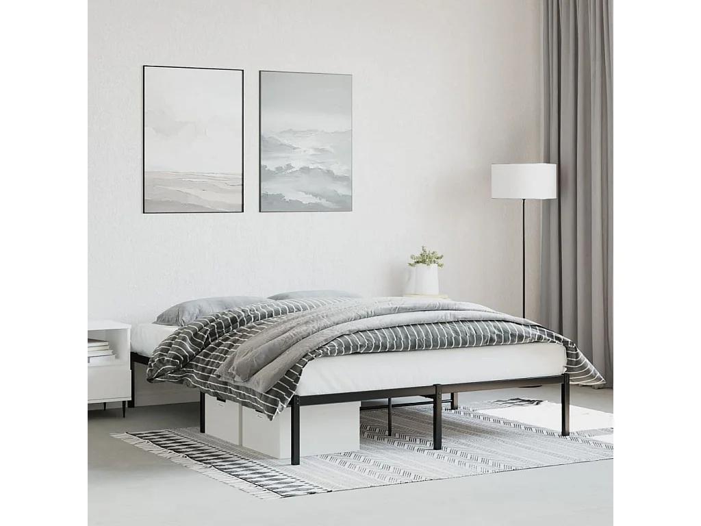 Lit-160x200 cm métal noir HOQW50292