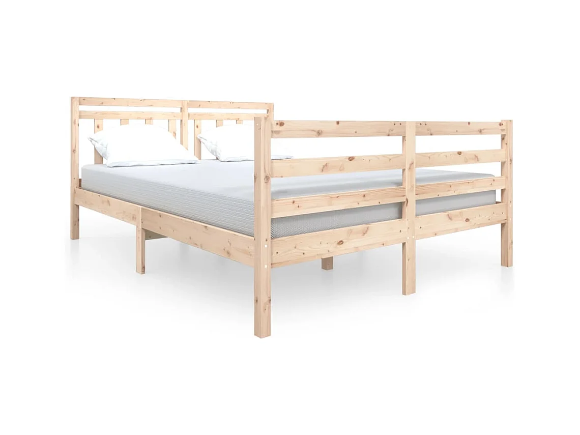 Lit-135x190 cm Bois massif Double HOQW19088