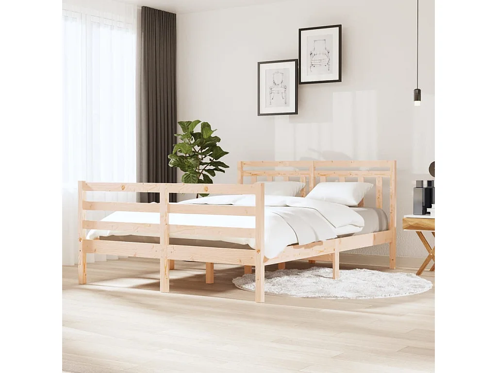 Bedframe massief hout 135x190 cm NL13896