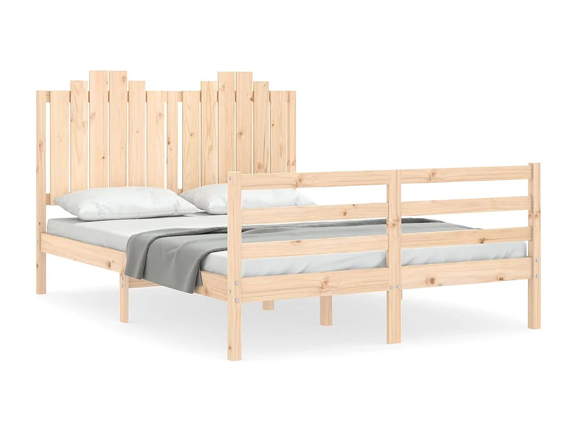 Cama -135x190 cm de matrimonio con cabecero madera maciza YOE