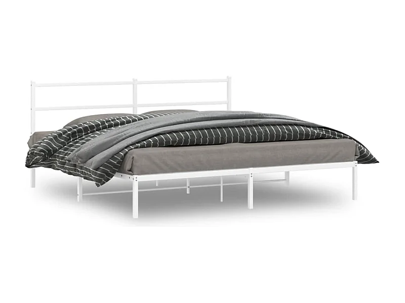 Cama com cabeceira 193x203 cm metal branco PT159211