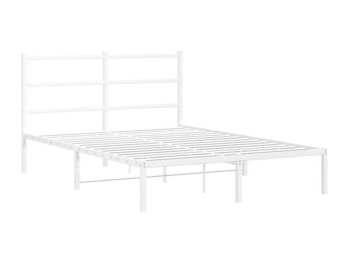 Cama com cabeceira 140x200 cm metal branco PT137161