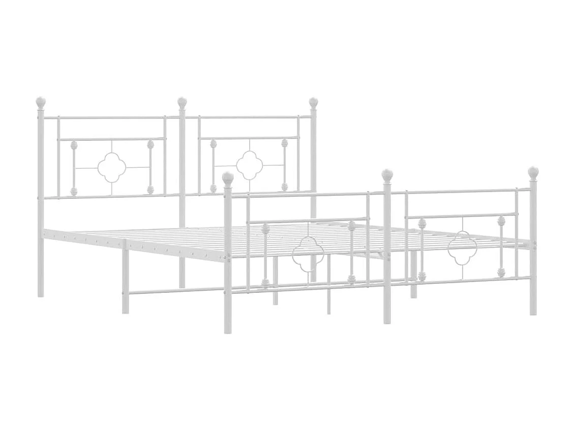 Bedframe met hoofd- en voeteneinde metaal wit 160x200 cm NL35566