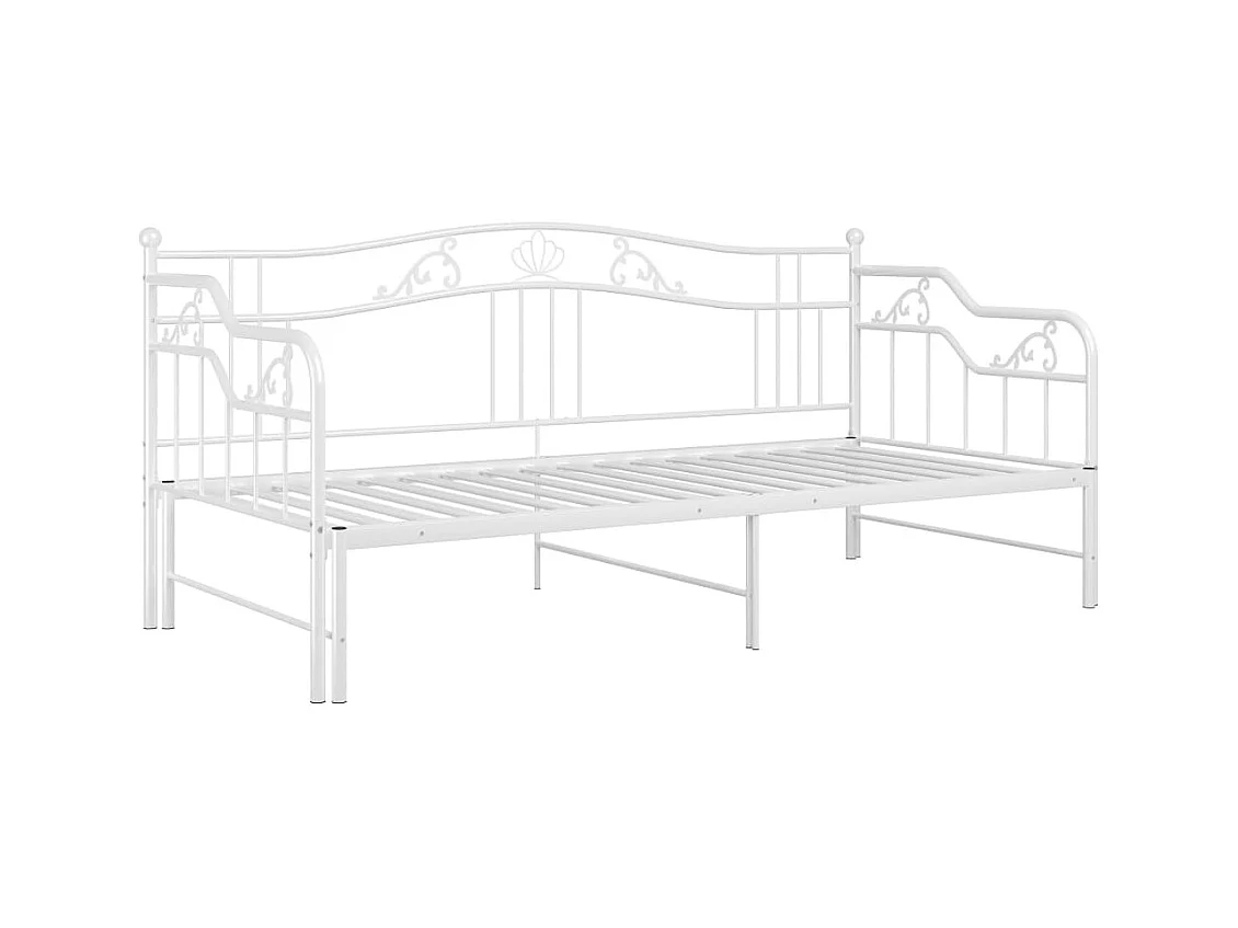 Lit-90x200 cm extensible Blanc Métal HOQW73835