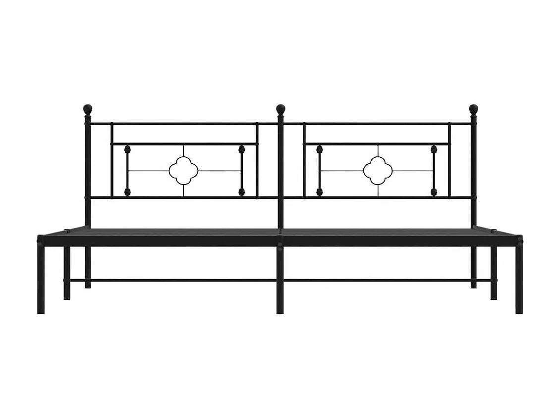 Cama com cabeceira 193x203 cm metal preto PT268584
