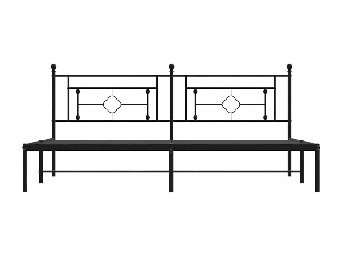 Cama com cabeceira 193x203 cm metal preto PT268584