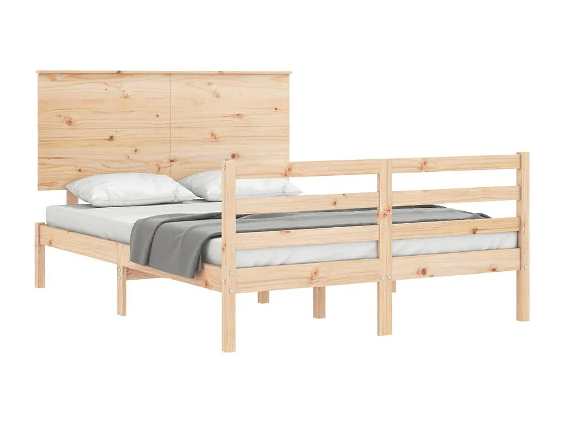 Cama -140x200 cm con cabecero madera maciza YOE85568